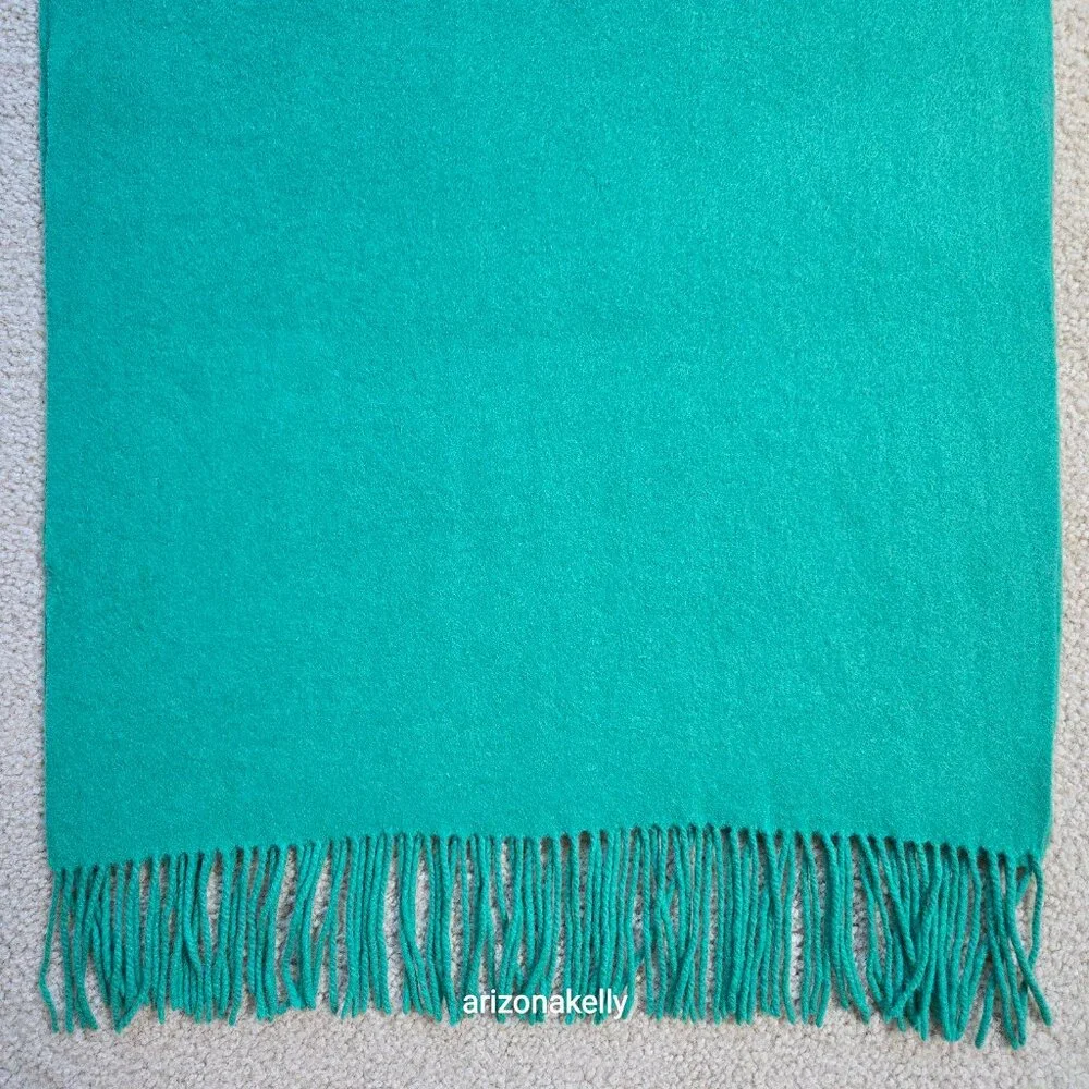 Cashmere Fringe Scarf Kelly Green Thick Soft